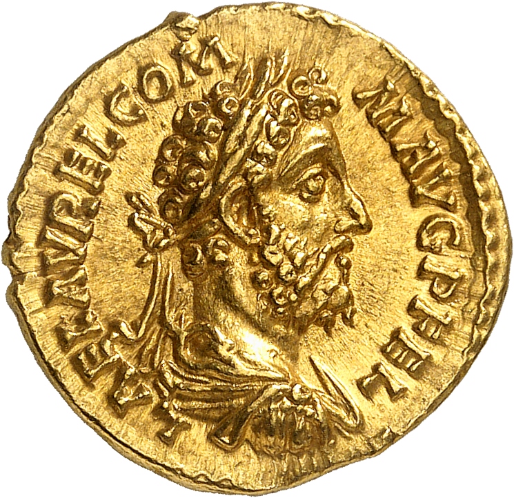 RIC III Commodus 237Ae Commodus obverse, Bust of Commodus, laureate, draped, cuirassed, right