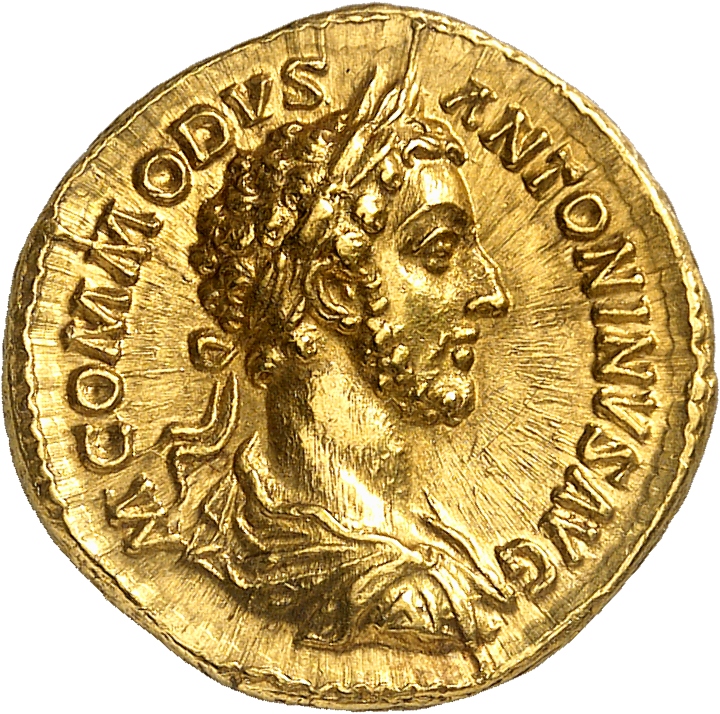RIC III Commodus 23e Commodus obverse, Bust of Commodus, laureate, cuirassed, right