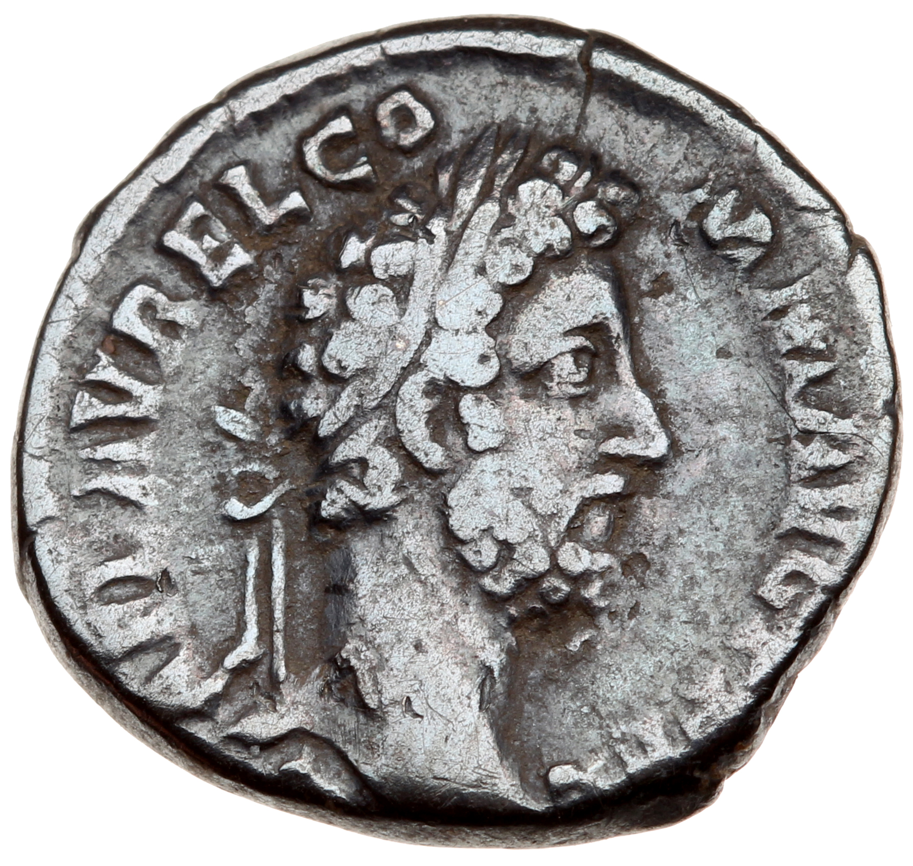 RIC III Commodus 241 Commodus obverse, Head of Commodus, laureate, right