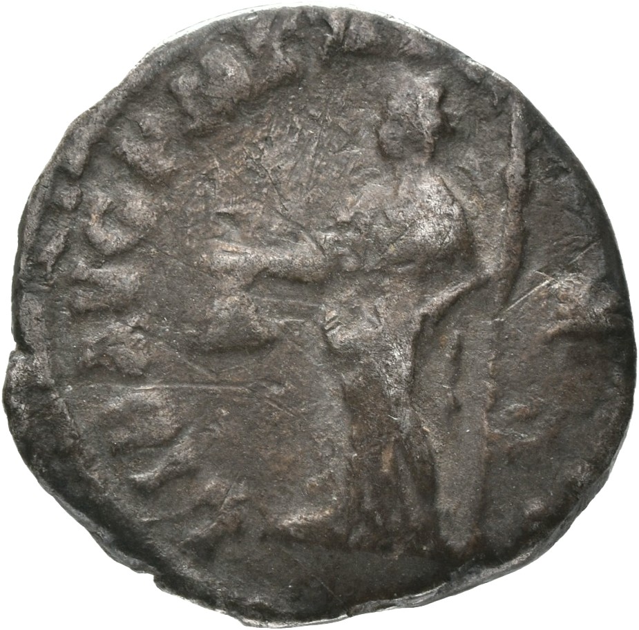 RIC III Commodus 241 Commodus reverse, Libertas, draped, standing left, holding pileus in extended right hand and rod in l...