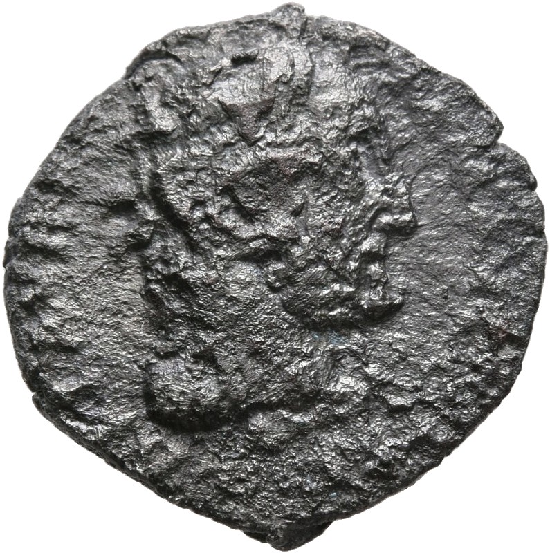 RIC III Commodus 251 (denarius) Commodus obverse, Head of Commodus, wearing lion-skin, right