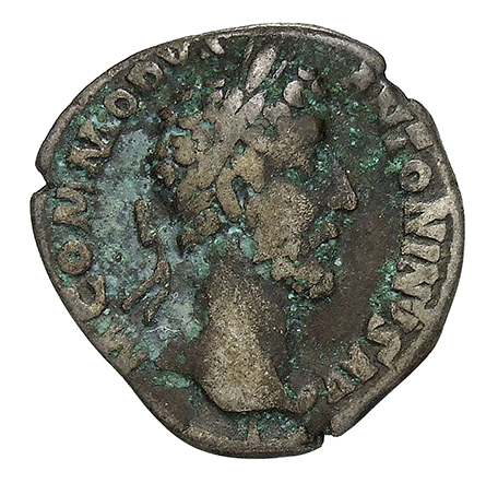 RIC III Commodus 25a Commodus obverse, Head of Commodus, laureate, right