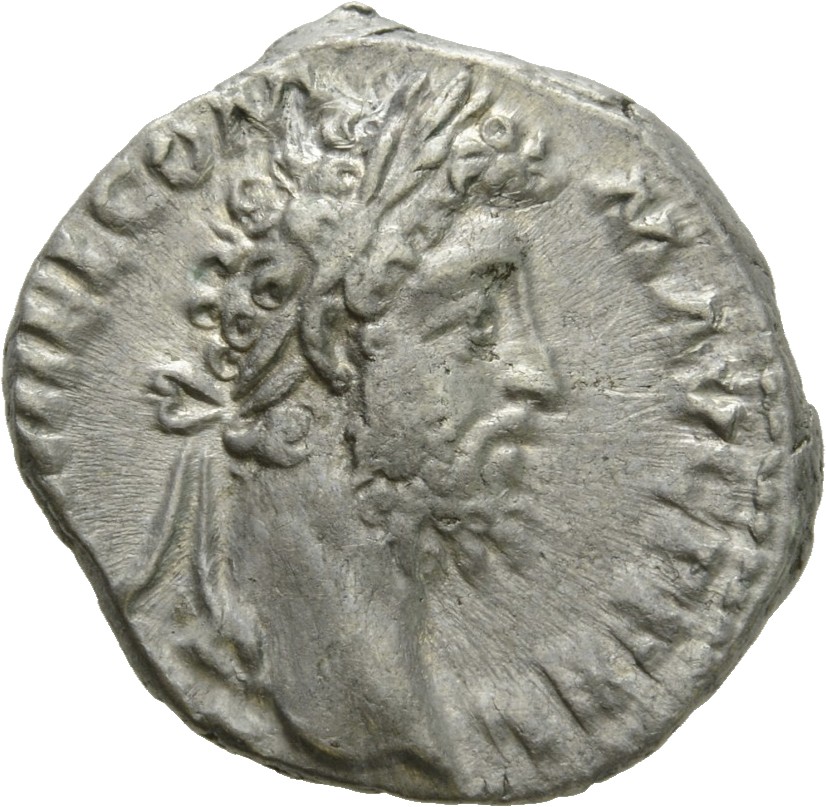 RIC III Commodus 262 Commodus obverse, Head of Commodus, laureate, right