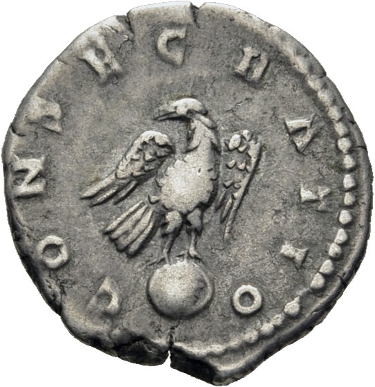 RIC III Commodus 273 Commodus reverse, Eagle, standing right on globe, head left