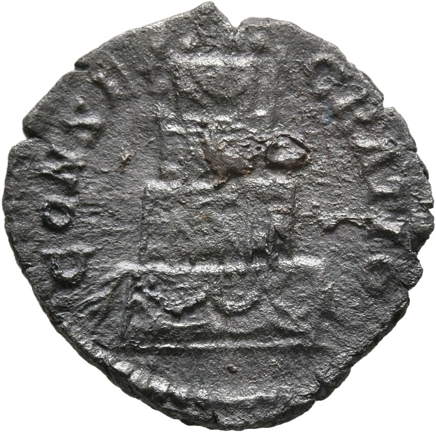 RIC III Commodus 275 (denarius) Commodus reverse, Funeral pyre, in four tiers, garlanded and adorned with statues, on top ...