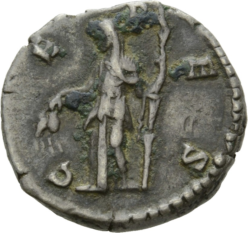RIC III Commodus 276 Commodus reverse, Ceres, draped, standing left, holding corn-ears in right hand and torch in left hand