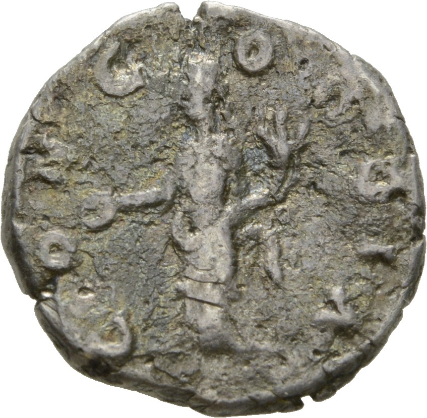 RIC III Commodus 278 Commodus reverse, Concordia, draped, standing left, holding patera in extended right hand and cornuco...