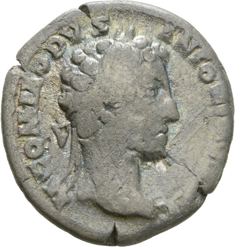 RIC III Commodus 32 Commodus obverse, Head of Commodus, laureate, right