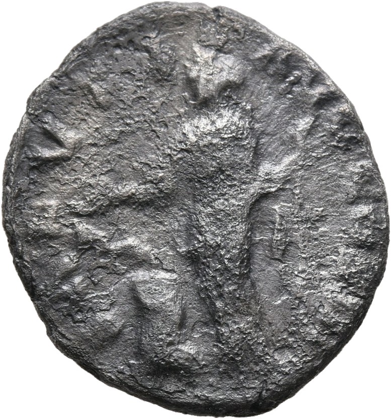 RIC III Commodus 33b Commodus reverse, Salus, draped, standing left, feeding out of patera in right hand snake coiled roun...