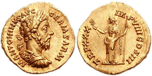 RIC III Commodus 357 Commodus obverse, Head of Commodus, radiate, right