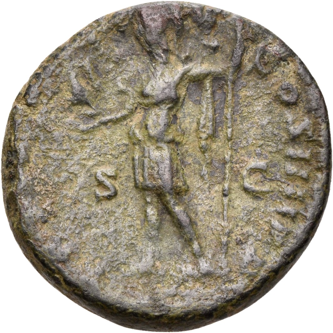 RIC III Commodus 360a Commodus reverse, Roma, helmeted, draped, standing left, holding Victory in extended right hand and ...