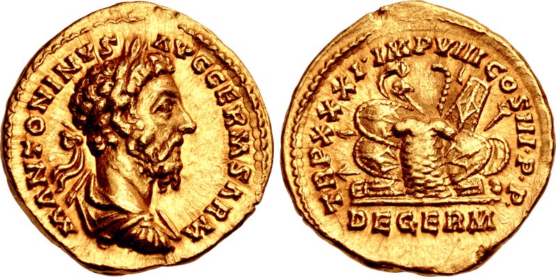 RIC III Commodus 362 Commodus obverse, Head of Commodus, laureate, right
