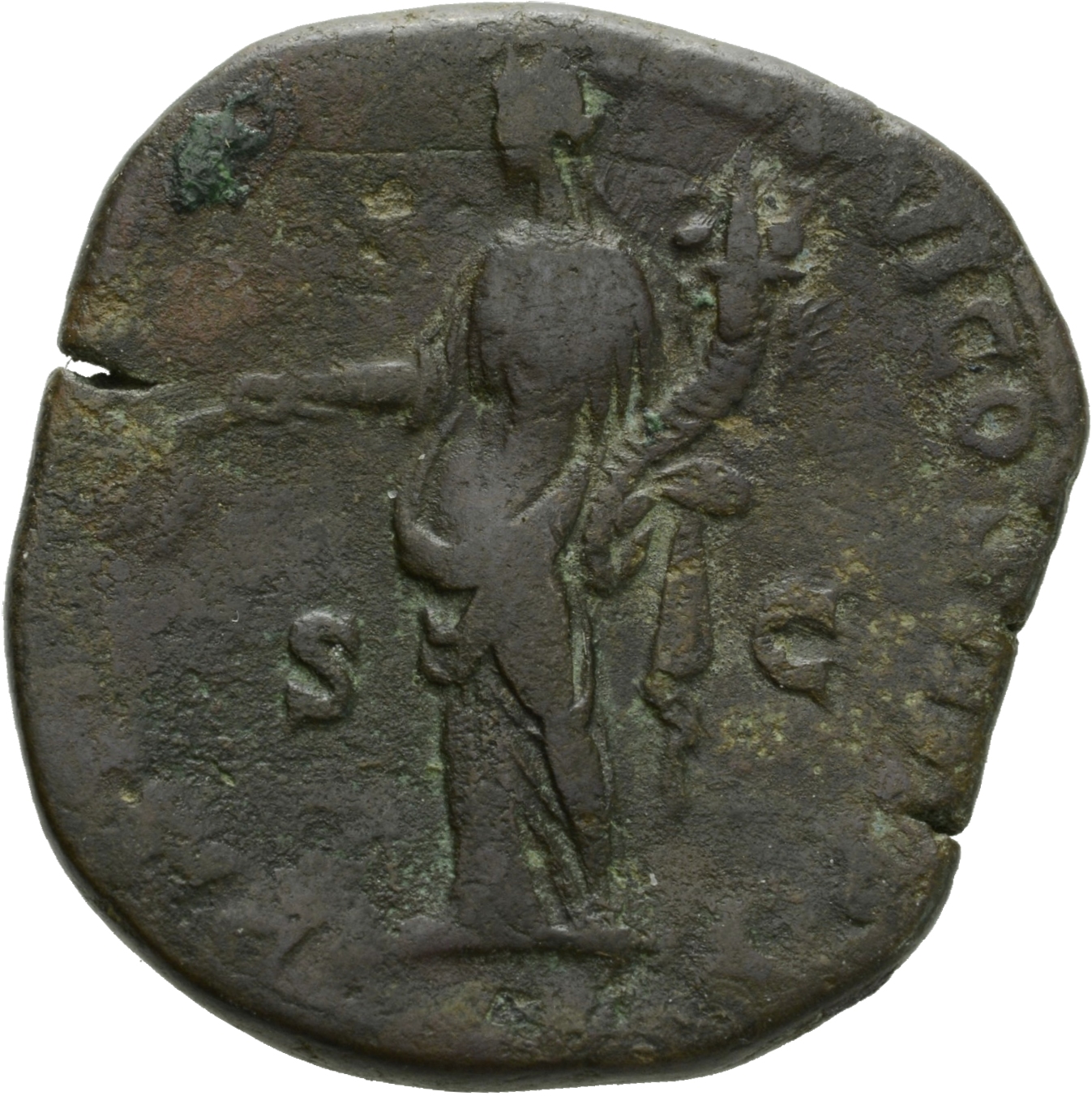 RIC III Commodus 404 Commodus reverse, Pax, draped, standing left, holding branch in extended right hand and cornucopia in...