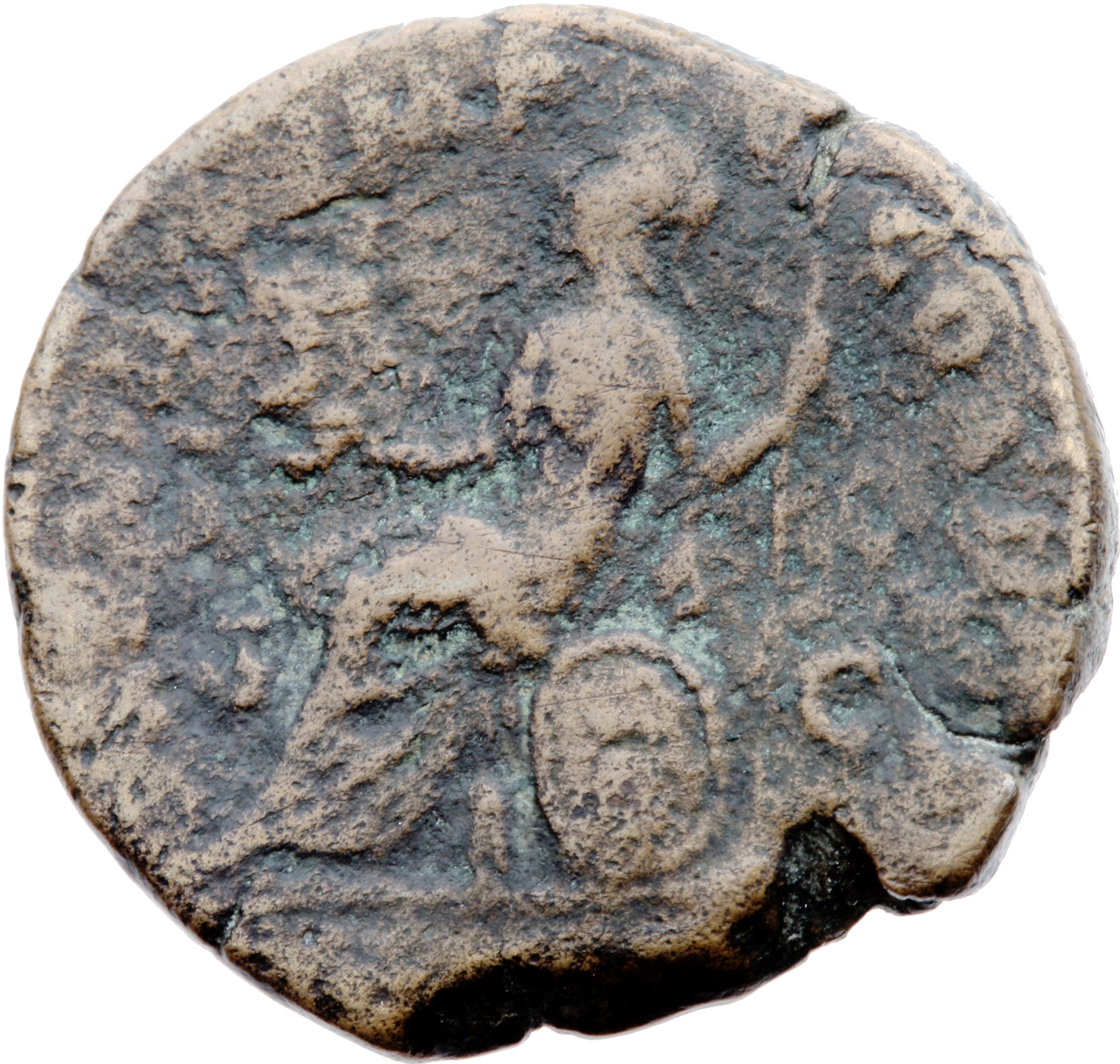 RIC III Commodus 422 Commodus reverse, Roma, helmeted, draped, seated left on shield, holding Victory in extended right ha...