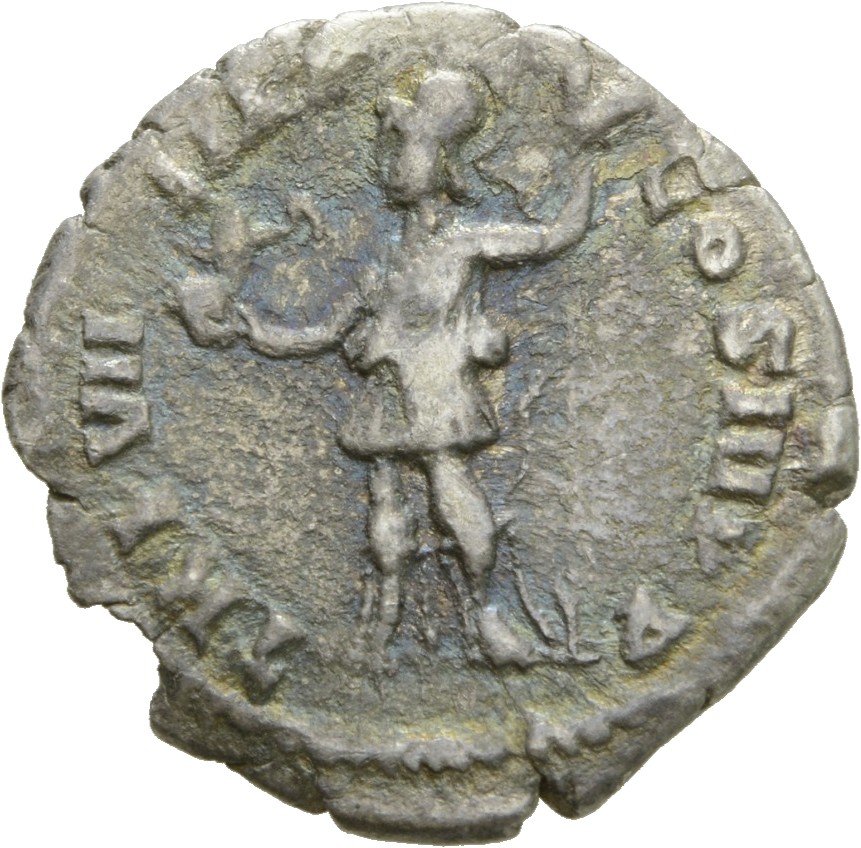 RIC III Commodus 43 Commodus reverse, Roma, helmeted, draped, standing left, holding Victory in extended right hand and ve...