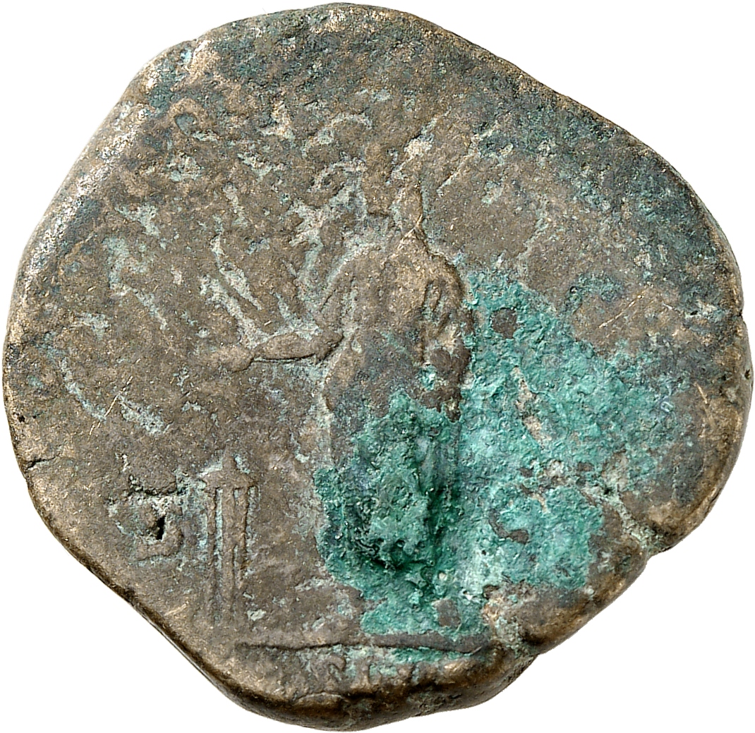 RIC III Commodus 441a Commodus reverse, Commodus, veiled, togate, standing left, sacrificing over tripod from patera in ri...