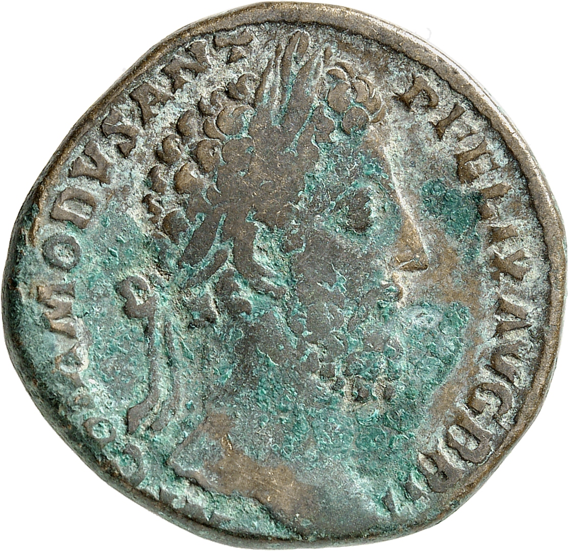 RIC III Commodus 461 Commodus obverse, Head of Commodus, laureate, right