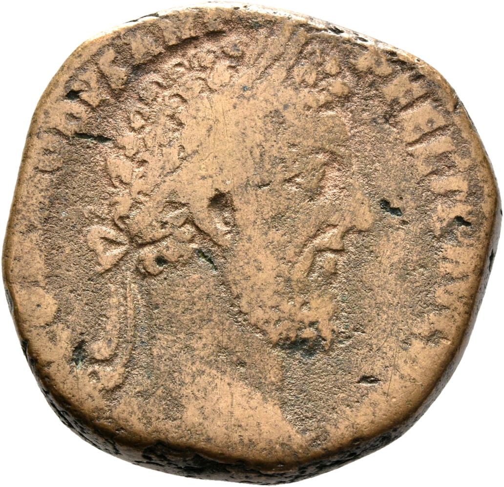 RIC III Commodus 503 Commodus obverse, Head of Commodus, laureate, right