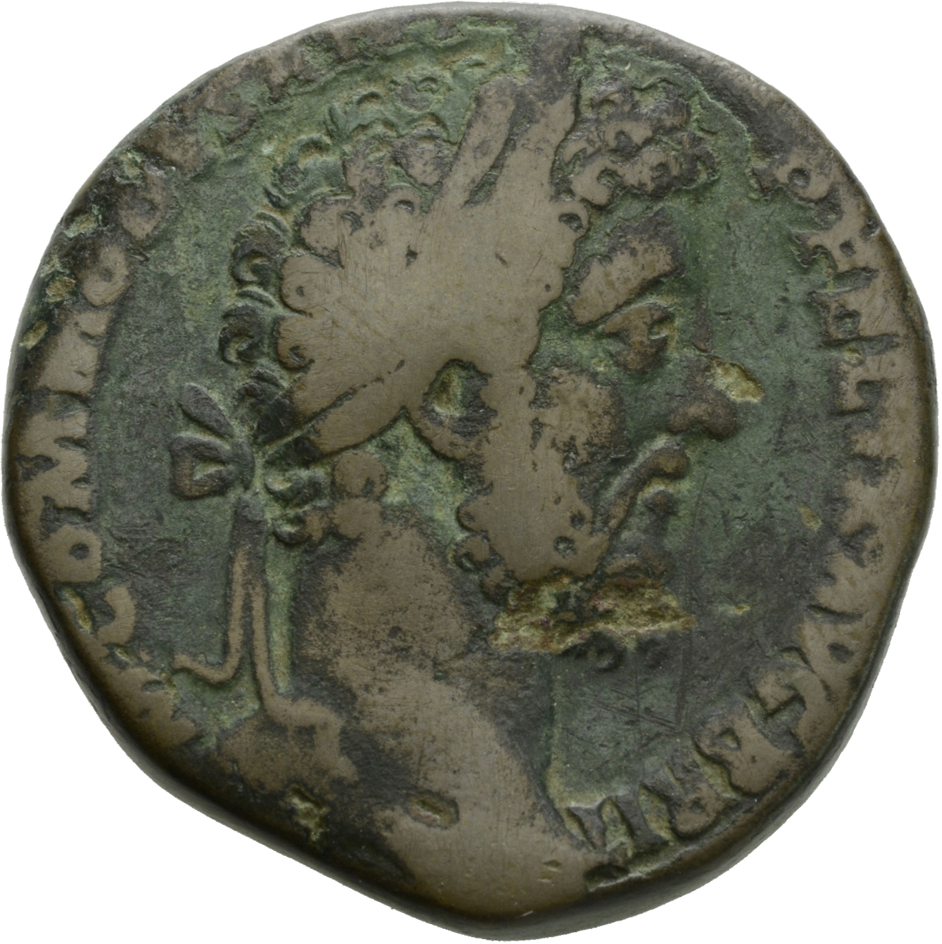RIC III Commodus 512 Commodus obverse, Head of Commodus, laureate, right