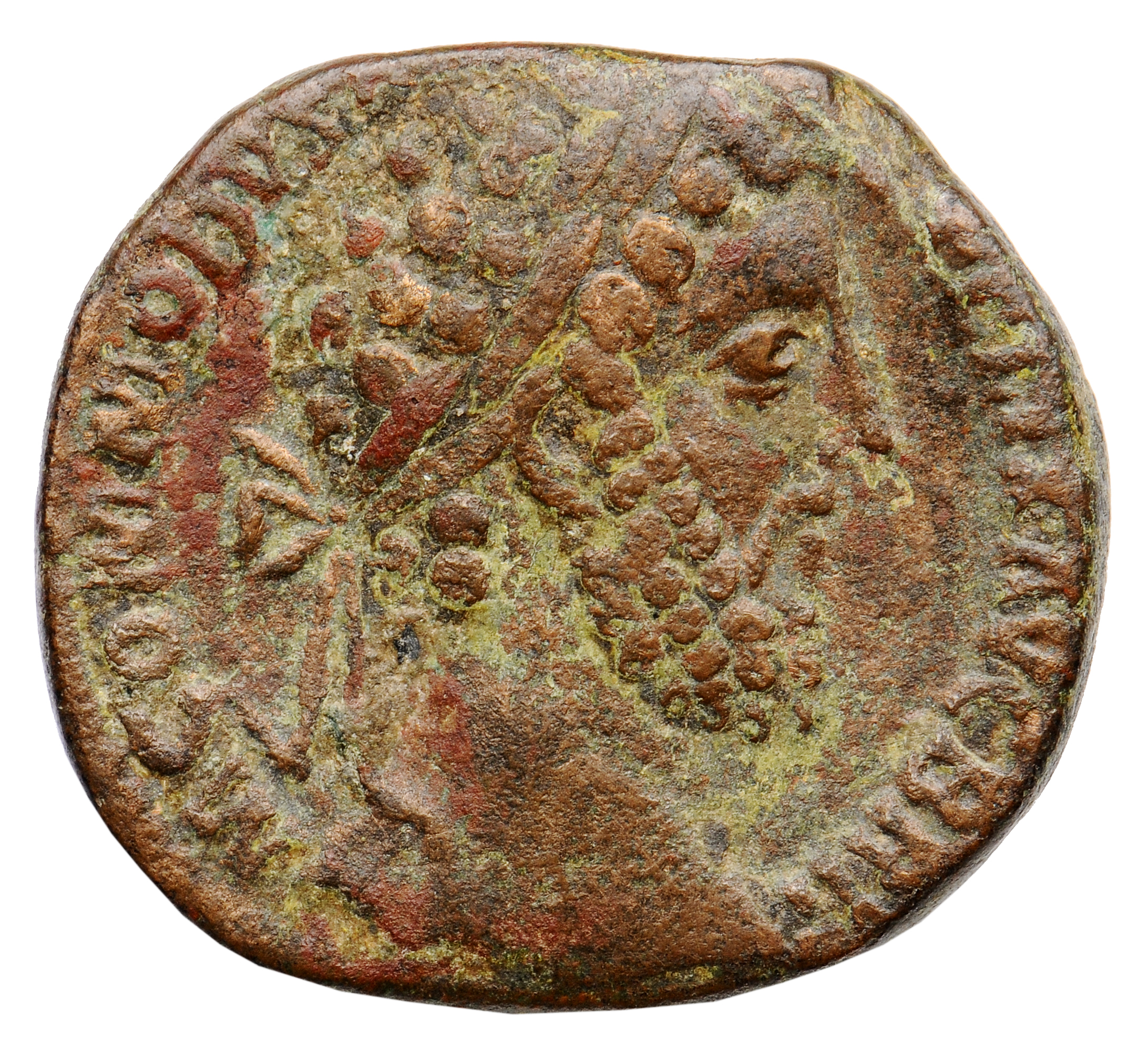 RIC III Commodus 513 Commodus obverse, Head of Commodus, laureate, right