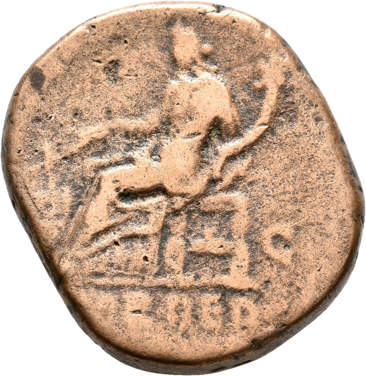 RIC III Commodus 521 Commodus reverse, Fortuna, draped, seated left on low seat, holding rudder set on globe in right hand...