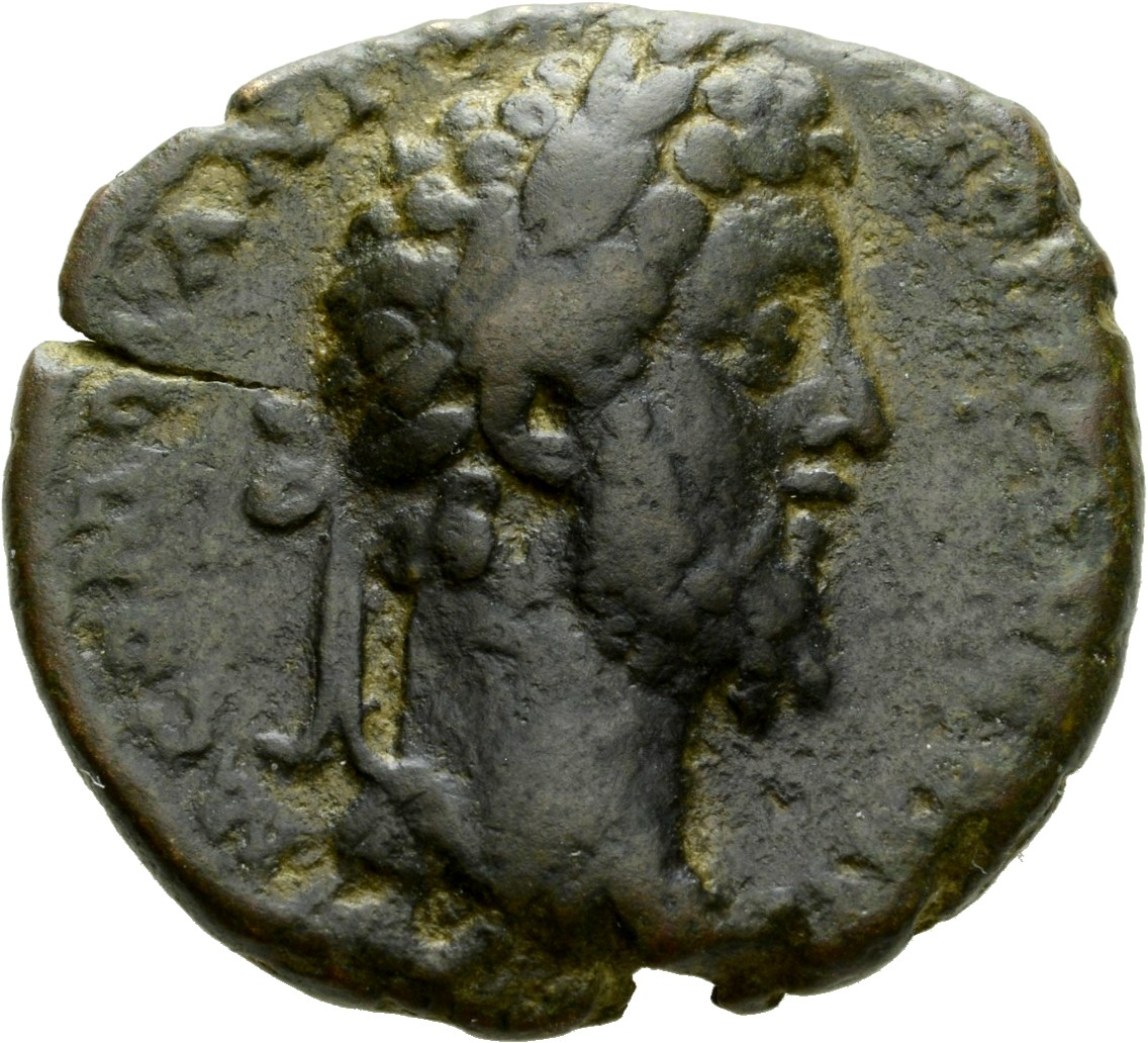 RIC III Commodus 537 Commodus obverse, Head of Commodus, laureate, right