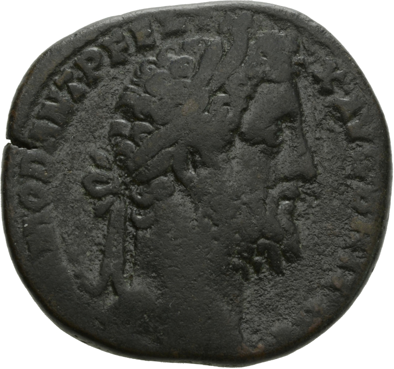 RIC III Commodus 557 Commodus obverse, Head of Commodus, laureate, right