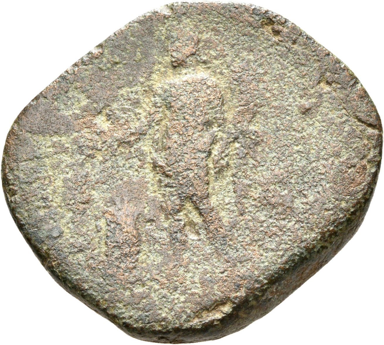 RIC III Commodus 561 Commodus reverse, Genius, standing left, sacrificing with patera in right hand over lit altar and hol...