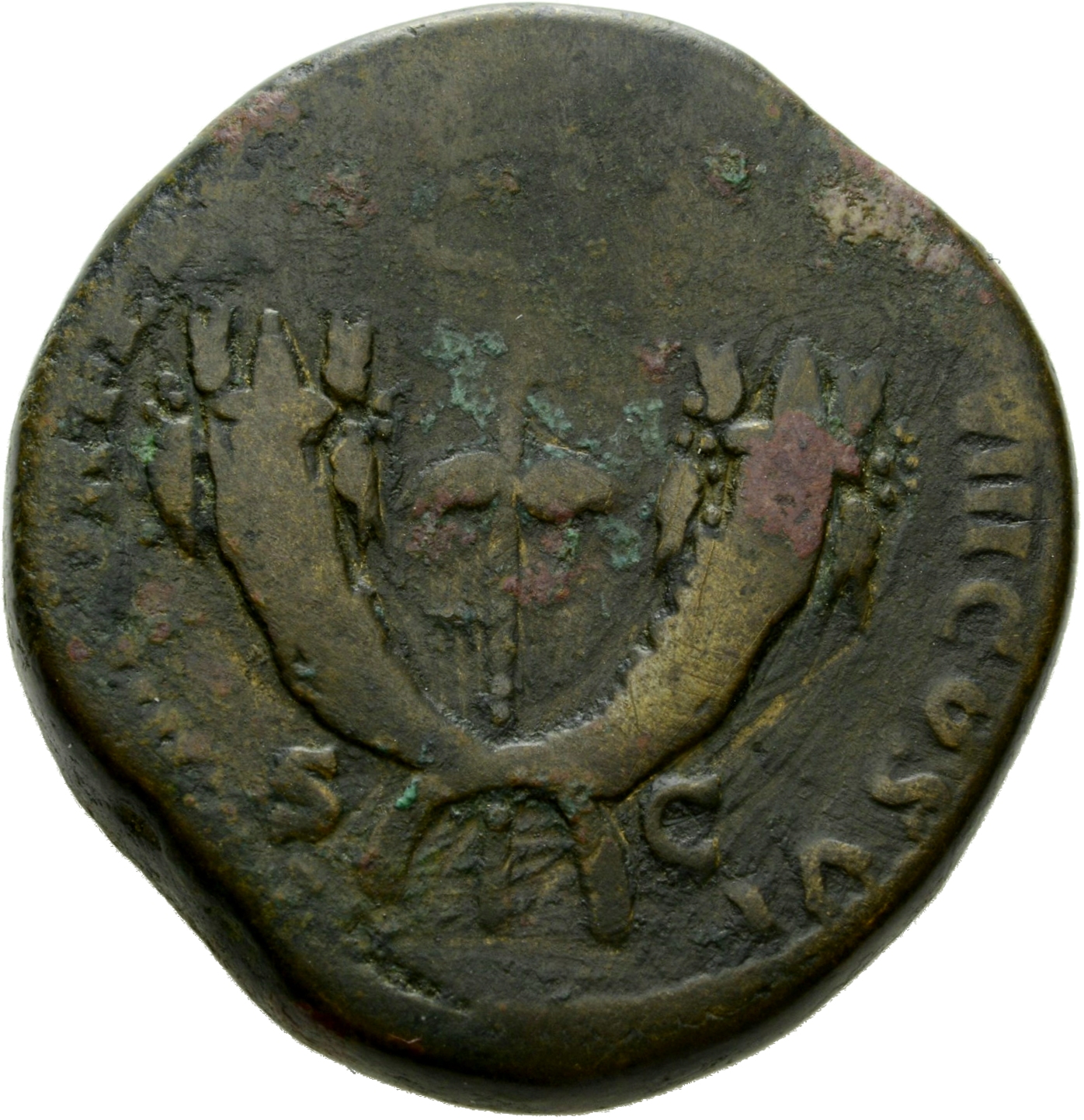 RIC III Commodus 566 Commodus reverse, Caduceus upright between two crossed cornuacopiae