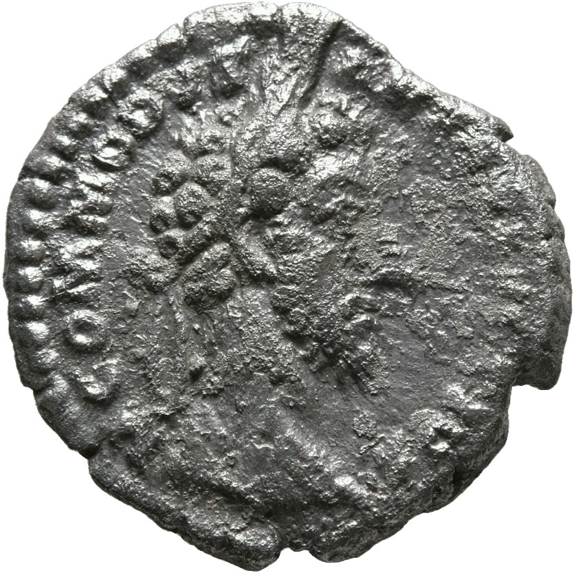RIC III Commodus 57 Commodus obverse, Head of Commodus, laureate, right