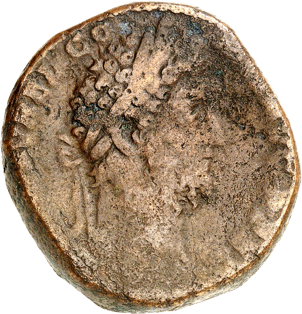 RIC III Commodus 596 Commodus obverse, Head of Commodus, laureate, right