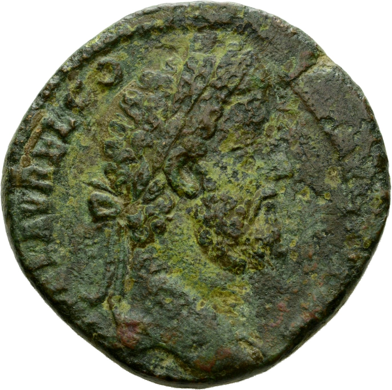 RIC III Commodus 599 Commodus obverse, Head of Commodus, laureate, right