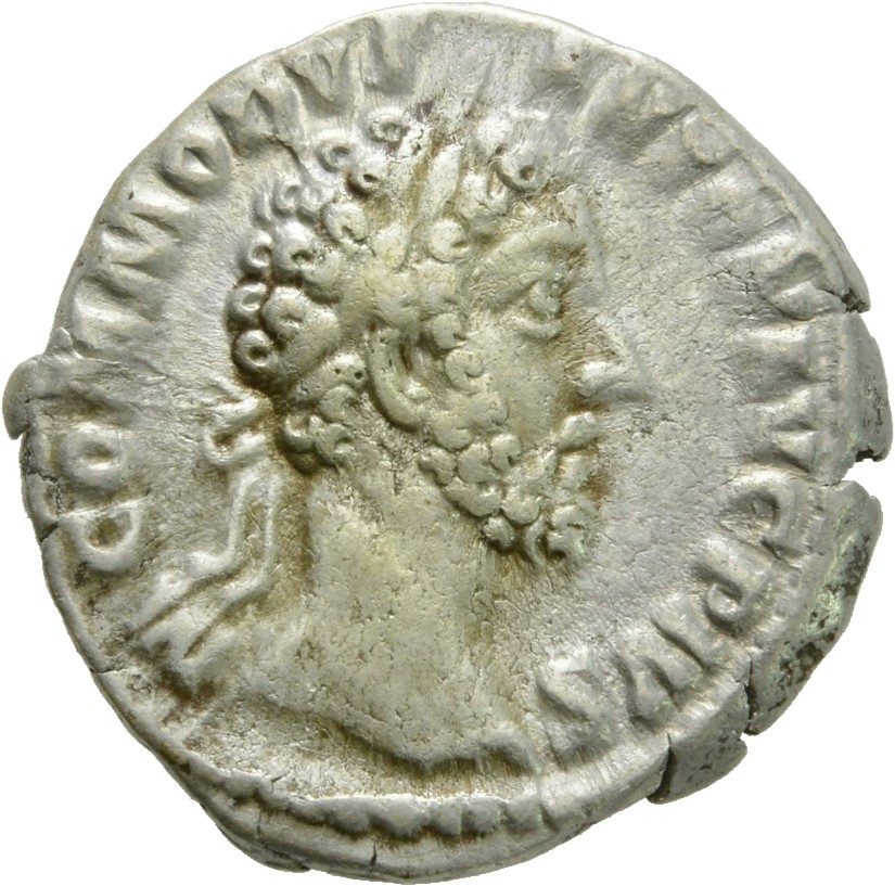 RIC III Commodus 61 Commodus obverse, Head of Commodus, laureate, right
