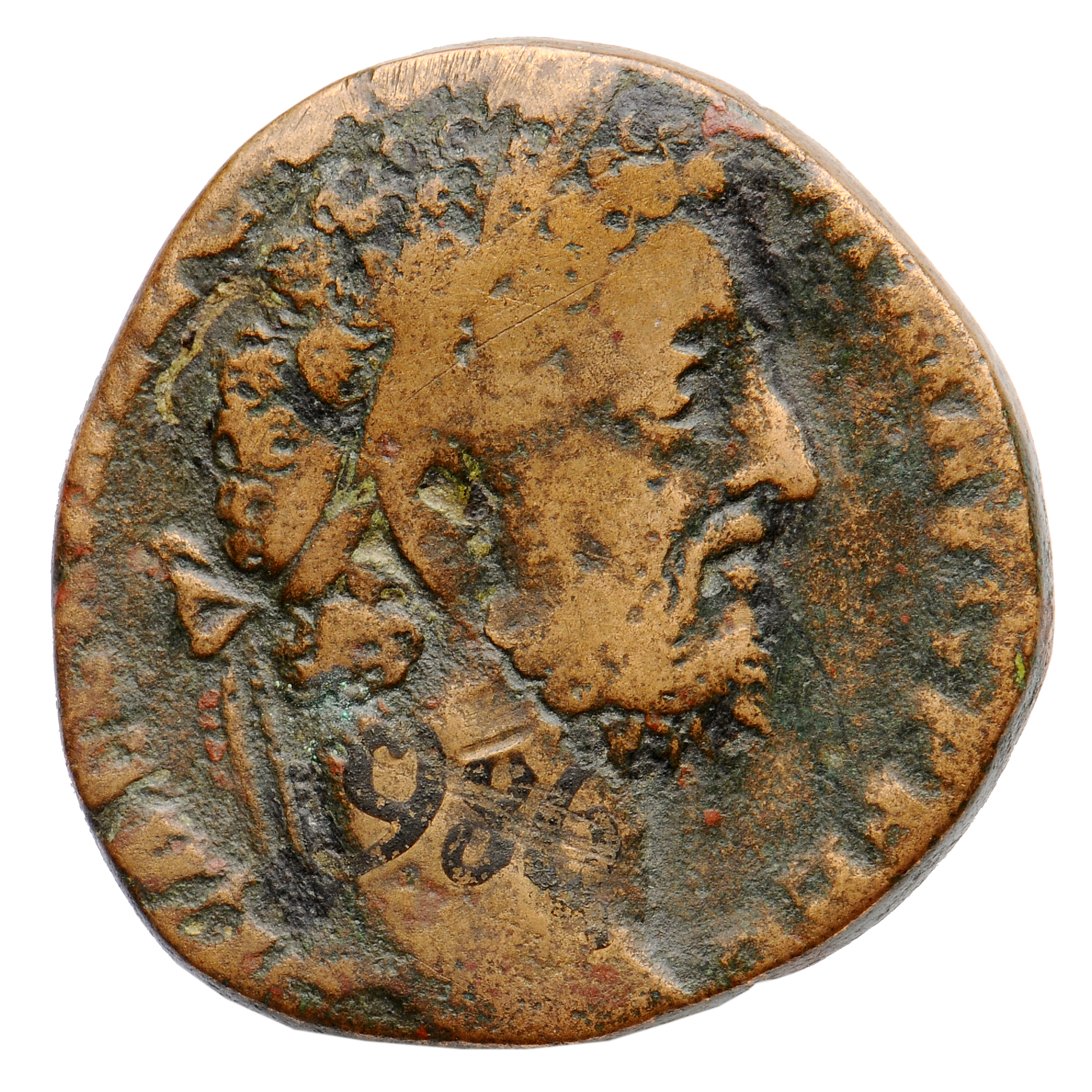 RIC III Commodus 611 Commodus obverse, Head of Commodus, laureate, right