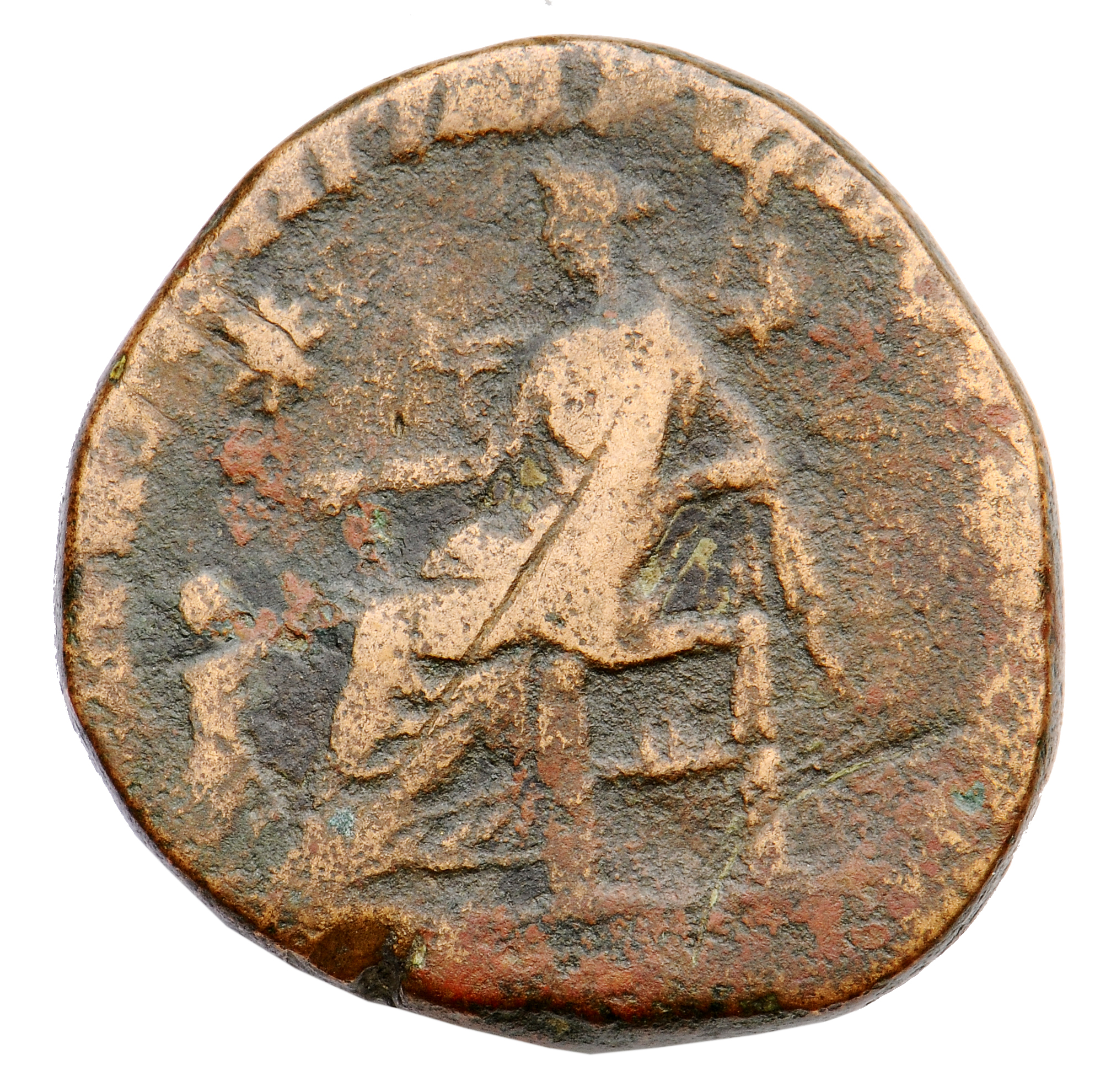 RIC III Commodus 611 Commodus reverse, Pietas, veiled, draped, standing left, extending right hand to child and holding tr...