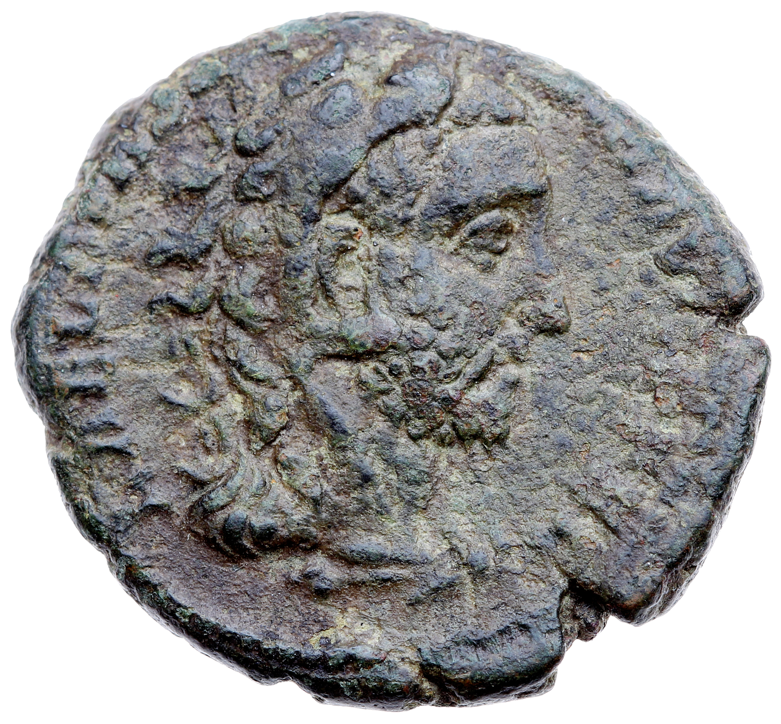 RIC III Commodus 644 Commodus obverse, Head of Commodus, wearing lion-skin, right