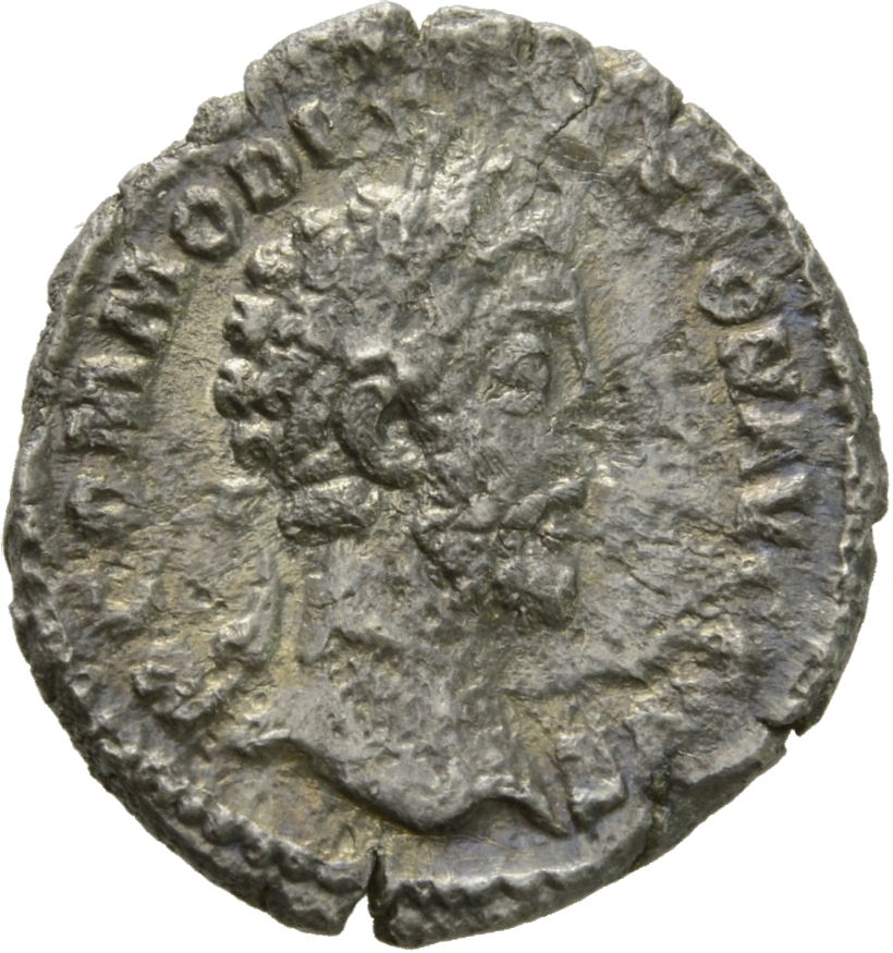 RIC III Commodus 65 Commodus obverse, Head of Commodus, laureate, right