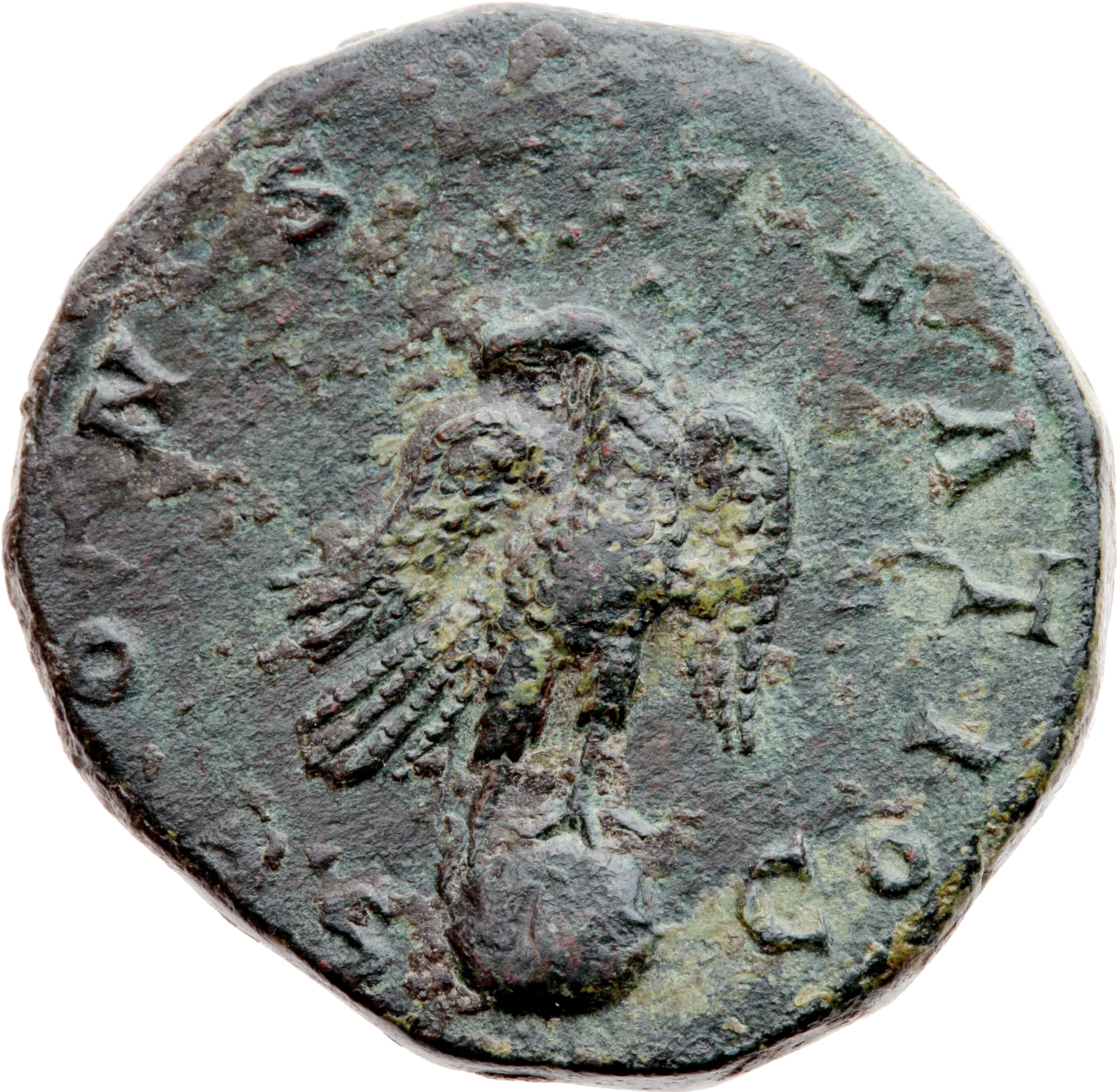 RIC III Commodus 654 Commodus reverse, Eagle, head left, standing right on globe