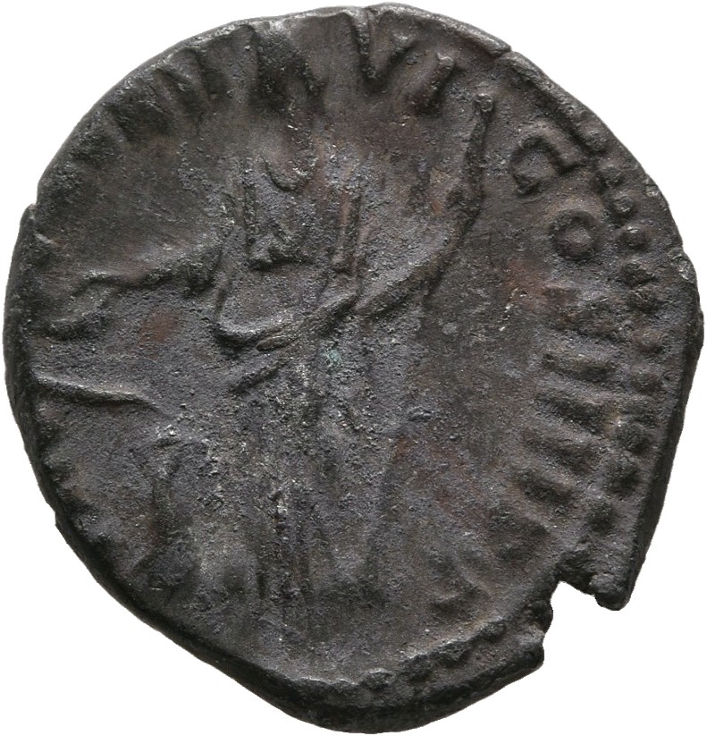 RIC III Commodus 66 Commodus reverse, Salus, draped, standing left, feeding out of patera in right hand snake coiled round...