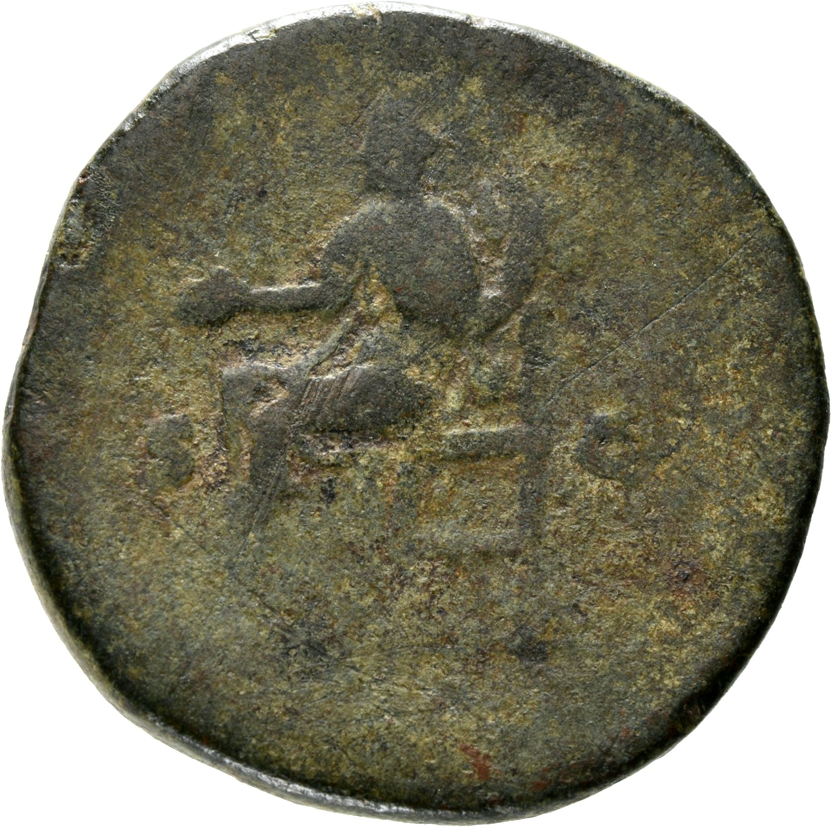 RIC III Commodus 665 Commodus reverse, Concordia, draped, seated left, holding patera in extended right hand and cornucopi...