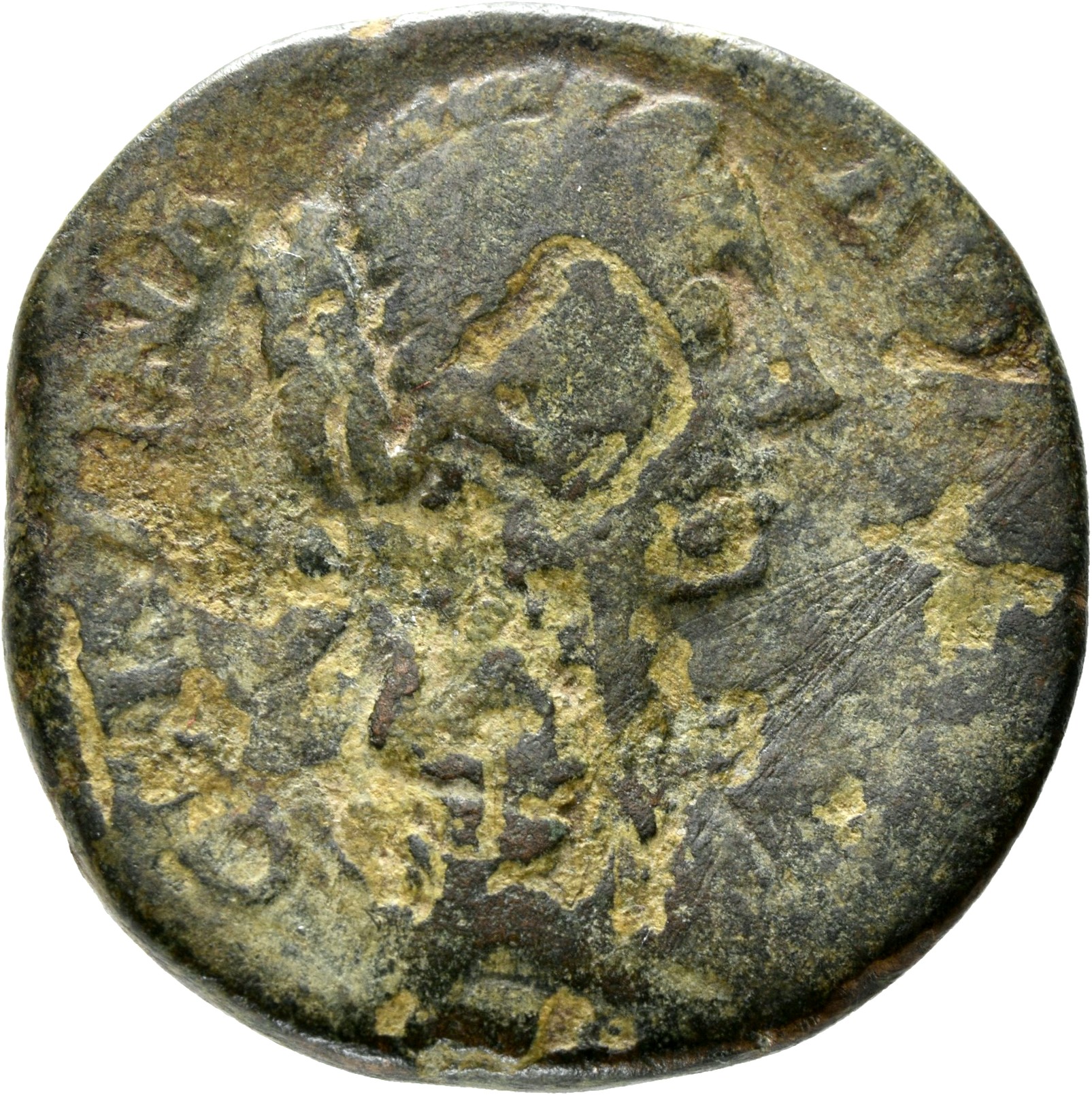 RIC III Commodus 665 Commodus obverse, Bust of Crispina, draped, hair waved and rolled at crown and knotted on back of hea...
