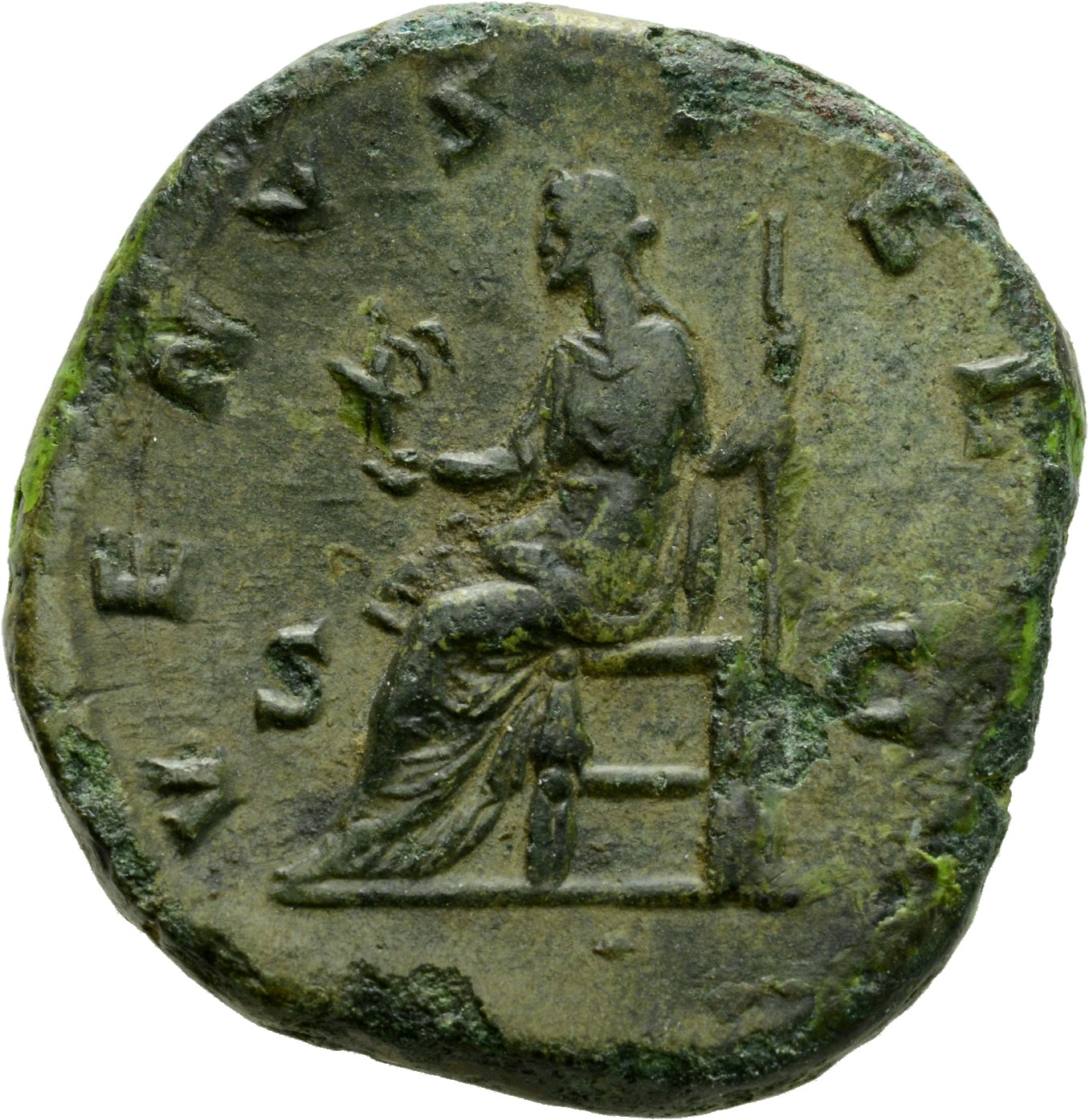 RIC III Commodus 673 Commodus reverse, Venus, draped, seated left, holding Victory in extended right hand and sceptre in l...