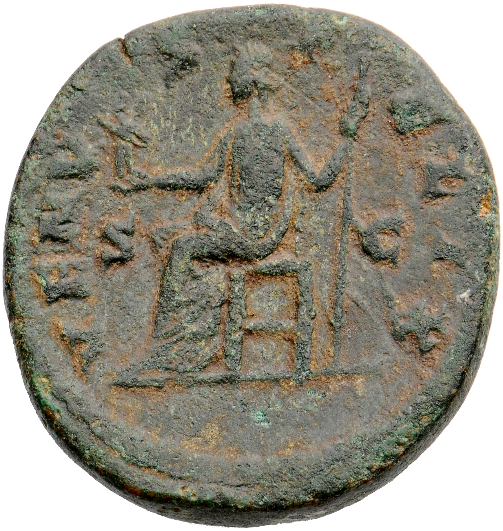 RIC III Commodus 686 (dupondius) Commodus reverse, Venus, draped, seated left, holding Victory in extended right hand and ...