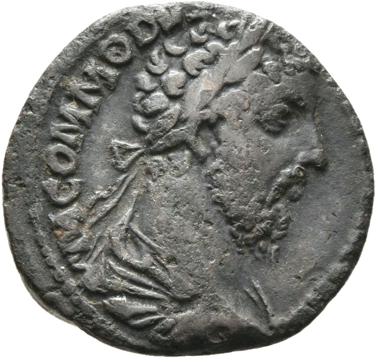 RIC III Commodus 6Bd Commodus obverse, Bust of Commodus, laureate, draped, cuirassed, right