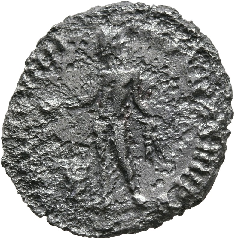 RIC III Commodus 76 Commodus reverse, Genius, nude, standing left, sacrificing out of patera in right hand over altar and ...