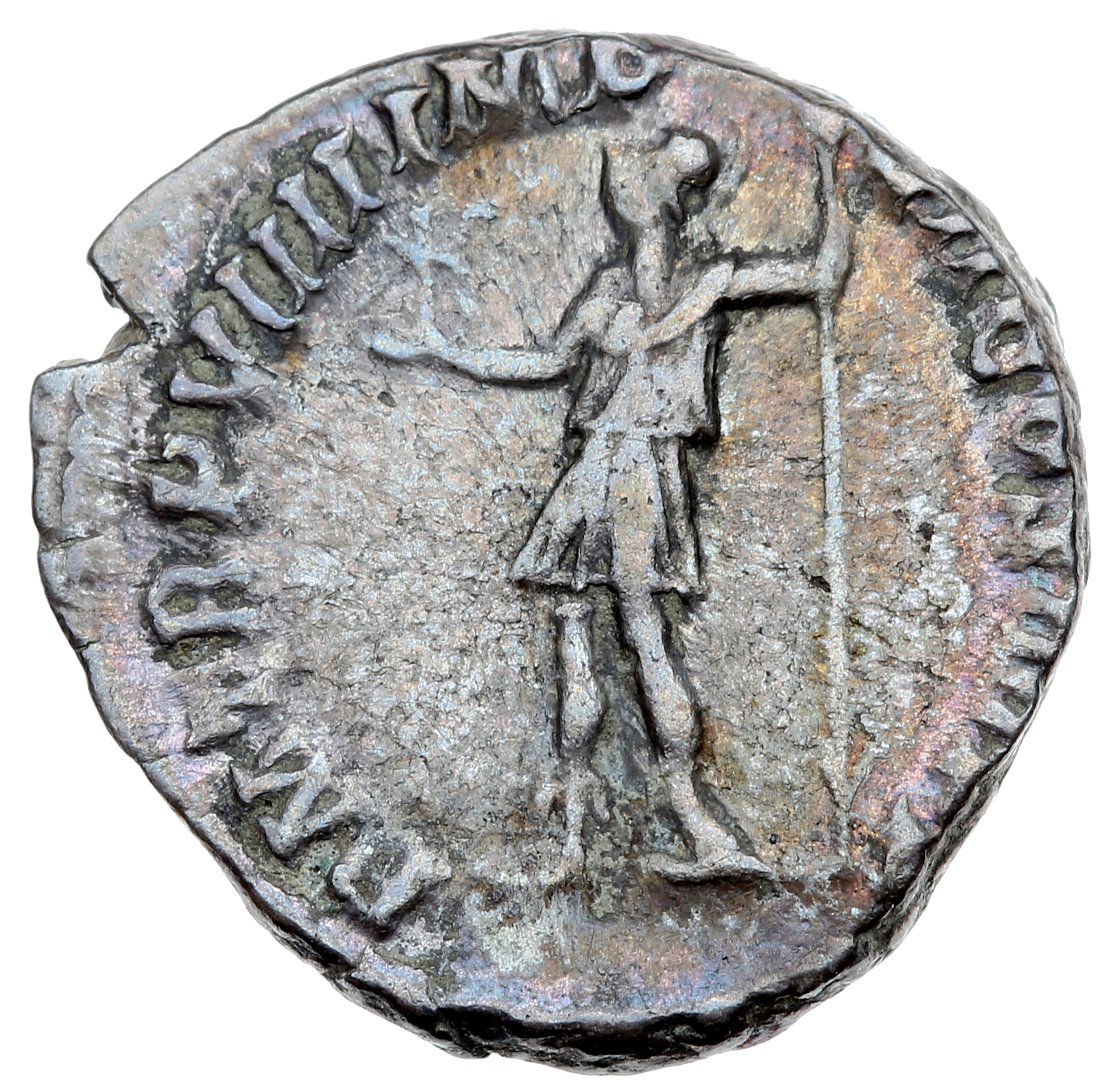 RIC III Commodus 90c Commodus reverse, Roma, helmeted, draped, standing left, holding Victory in extended right hand and v...