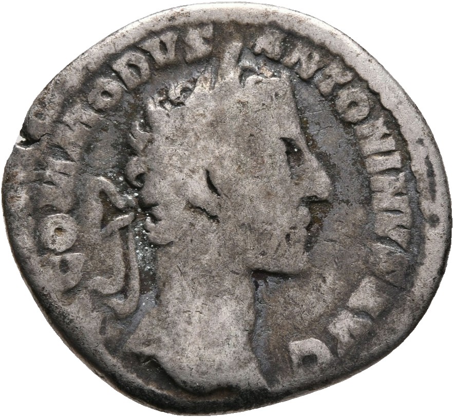 RIC III Commodus 9a Commodus obverse, Head of Commodus, laureate, right