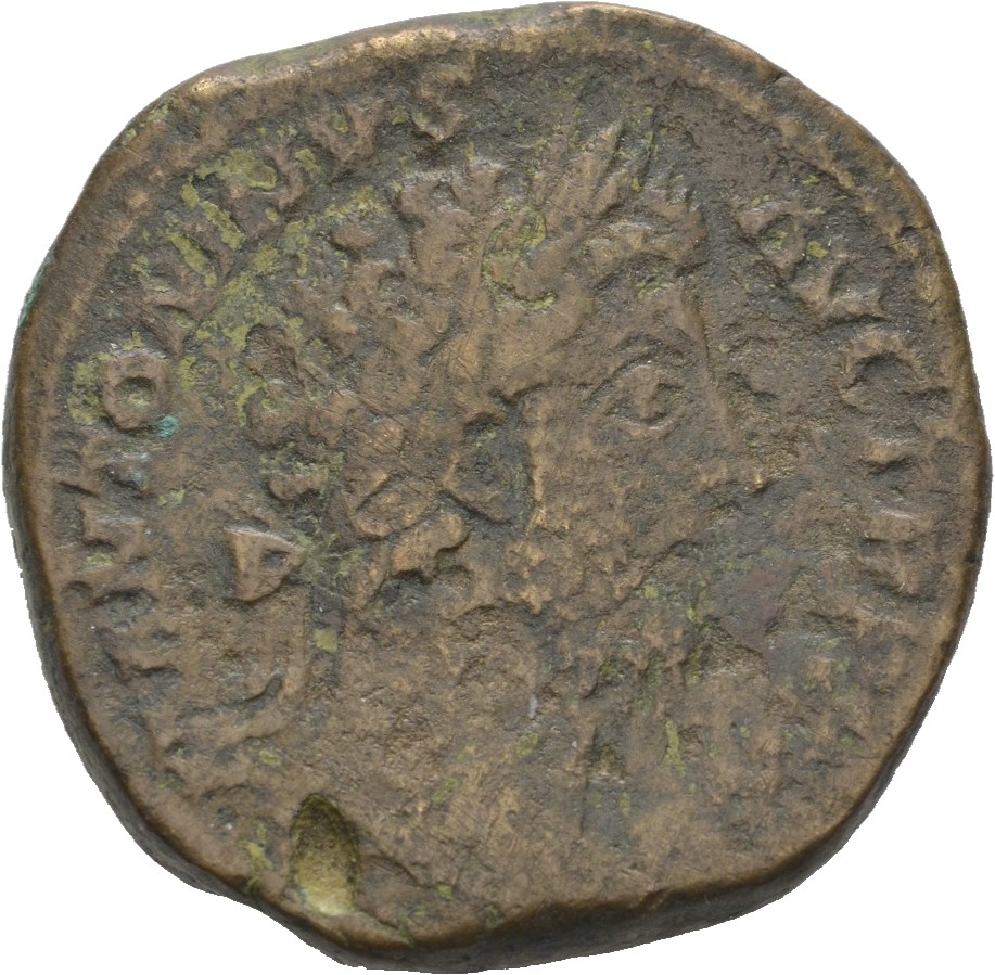 RIC III Marcus Aurelius 1001 Marcus Aurelius obverse — Head of Marcus Aurelius, laureate, right