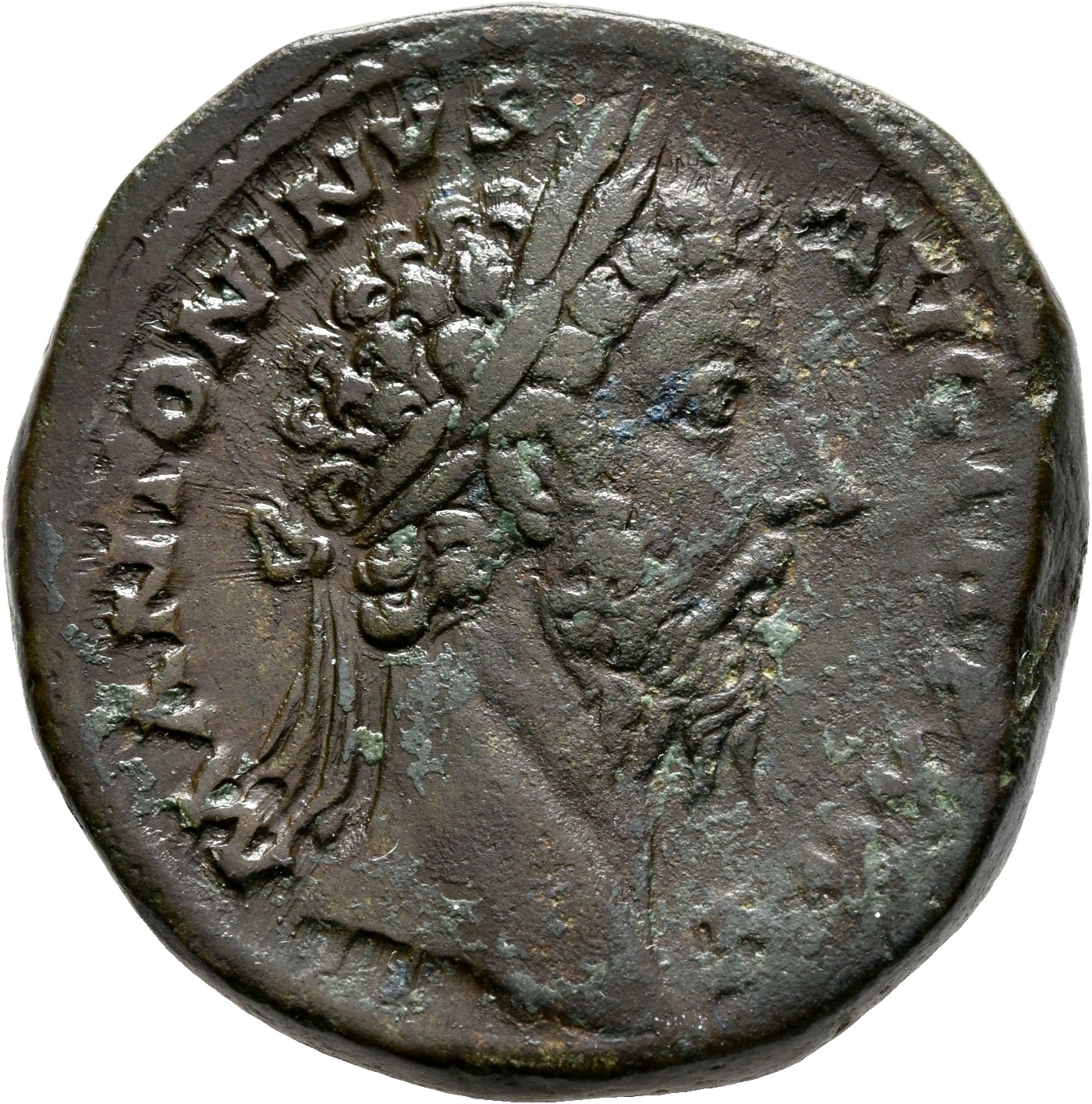 RIC III Marcus Aurelius 1003 Marcus Aurelius obverse, Head of Marcus Aurelius, laureate, right