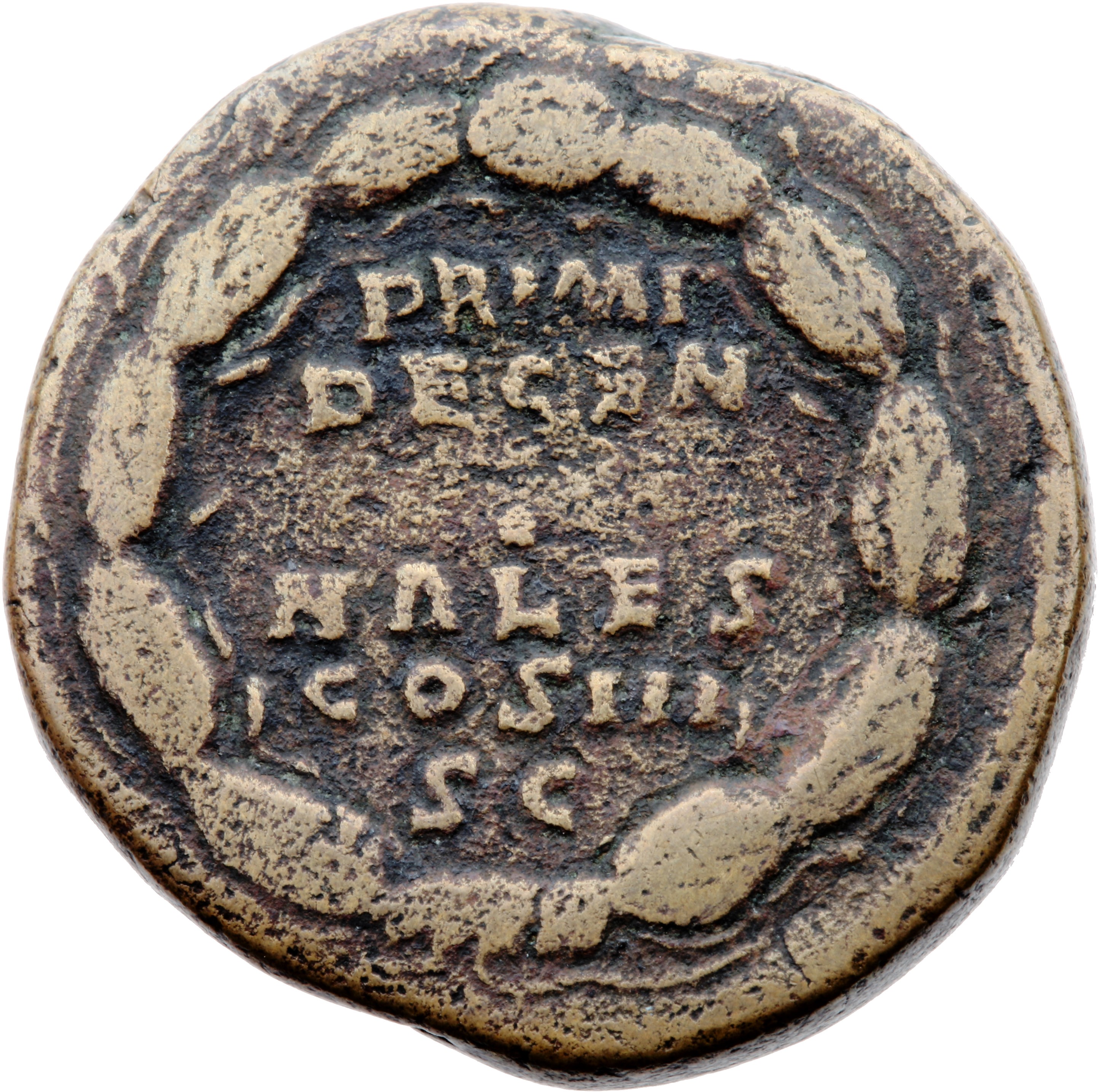 RIC III Marcus Aurelius 1006 Marcus Aurelius reverse, Oak-wreath with legend in five lines inside